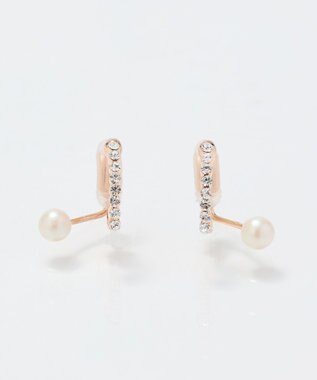 Phoebe 【痛くないシリーズ】ラインストーンパールフロートライトフィットイヤリング　シャンパンゴールド シャンパンゴールド