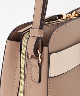 LA BAGAGERIE 【maison vert】 【超軽量・多収納】バイカラーリボンショルダーバッグ グレージュ