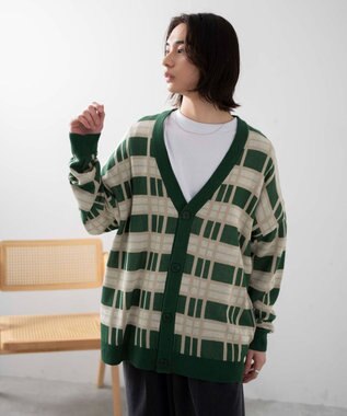 WEGO 【ユニセックス着用ITEM】オーバーフィットドライタッチパターンカーディガン 柄2