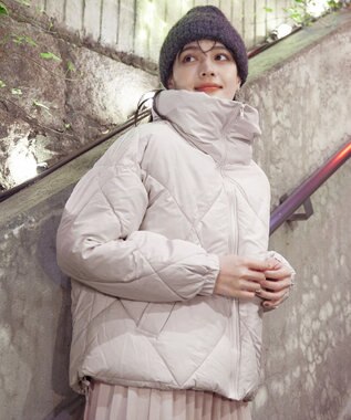 Tiaclasse スタンドネックキルティング中綿ジャケット オフ