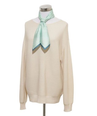 MOONBAT 【シルク100%】MACKINTOSH PHILOSOPHY(マッキントッシュ フィロソフィー）幾何柄 シルクプリントスカーフ 日本製 68cm×68cm UV対策 ミントグリーン