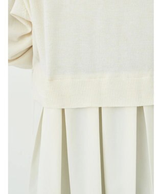 earth music&ecology プリーツドッキングカーディガン Ivory