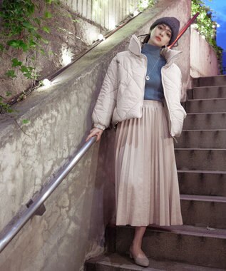 Tiaclasse スタンドネックキルティング中綿ジャケット オフ