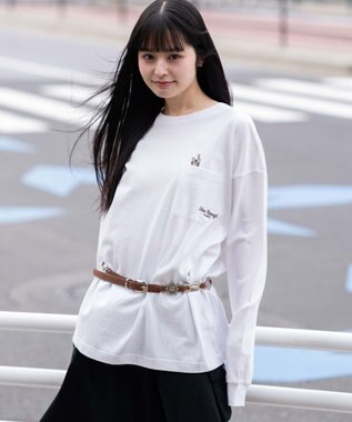 WEGO 【ユニセックス着用ITEM】ポケット刺繍BIG　T（長袖） ホワイト