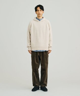 J.PRESS YORK STREET 【UNISEX】ウールカシミヤ フーディニット ベージュ系