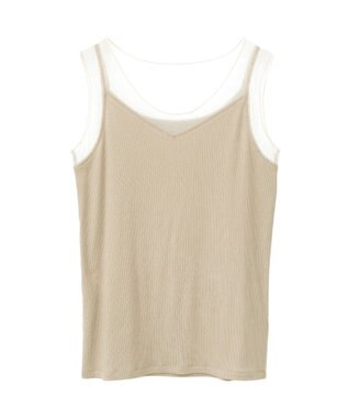 YECCA VECCA チュールMIXリブインナー Beige