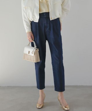  ライトデニム テーパードクロップドパンツ