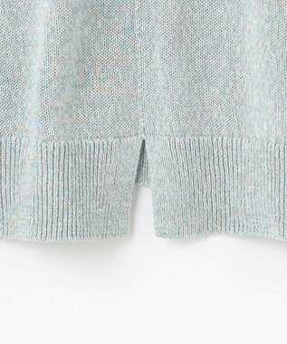 J.PRESS LADIES 【洗える】GIMA COTTON ミックスカラー Vネック ニット ミントMIX系