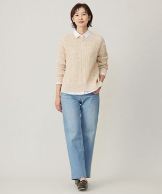 J.PRESS LADIES 【洗える】MIX COLOR SLUB ケーブル ニット ベージュ系