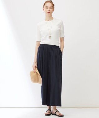 23区 【Indian Factory】シャイニーワイドリブ カットソー ホワイト系