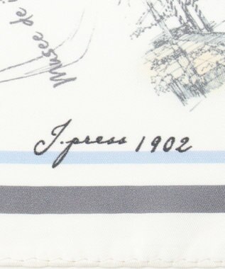 J.PRESS LADIES Ville de Paris スクエア プリント スカーフ ホワイト系5