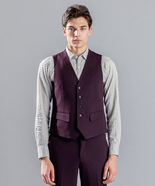 JOSEPH HOMME ウーステッドモックロディ　ジレ ワイン系