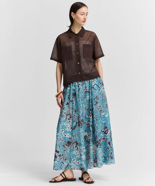 23区 L 【先行予約/見上愛さん着用/WEB&一部店舗限定カラーあり】シアー ポロニット ダークブラウン系