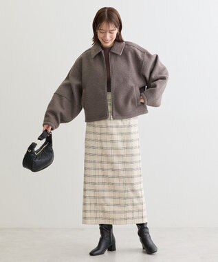 Green Parks ・ＥＬＥＮＣＡＲＥ　ＤＵＥ　チェックナロースカート Ivory