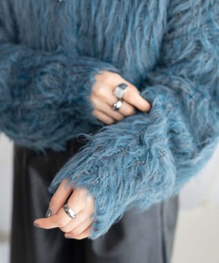 WEGO モンスターニットカーディガン ブルー