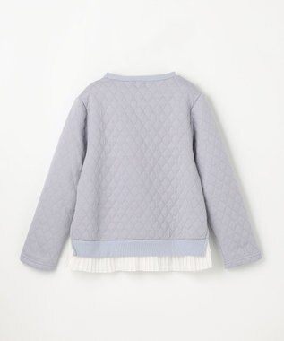 組曲 KIDS 【110-140㎝】ハートキルトジャガード トレーナー サックス系