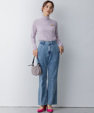 組曲 S ルーズフィットタートル ニット ライラック系