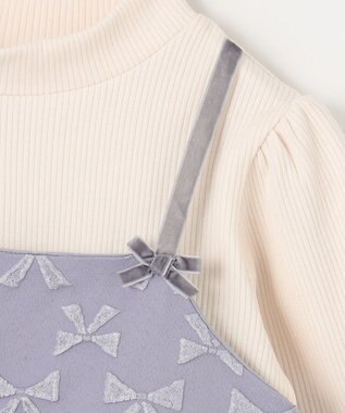 ANY KIDS 総柄リボンドッキングチュニック サックスブルー