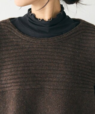 CRAFT STANDARD BOUTIQUE 編み違い斜めスリットニットチュニック Brown