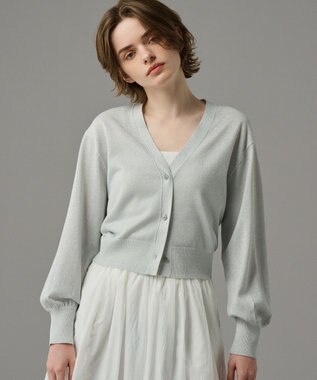 【手洗い可】シアーラメ Vネックニットカーディガン（uncrave STANDARD）