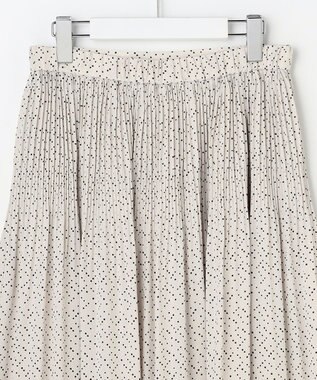 自由区 L 【17号サイズまで展開・カタログ掲載・セットアップ対応】ライトサテンプリーツ スカートⅡ ベージュ×ブラック