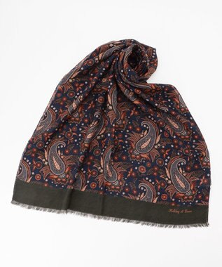 JOSEPH ABBOUD 【イタリア製】マルチペイズリー ストール ネイビー系6