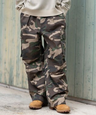 WEGO 【ユニセックス着用ITEM/SMLサイズ展開】イージーワイドカーゴパンツ 柄1