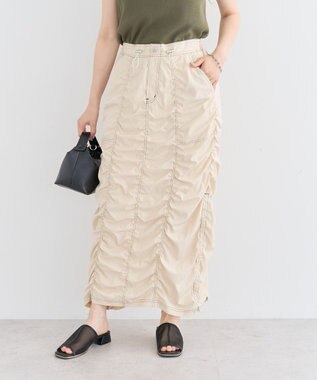 Green Parks ・ＳＵＧＡＲ　ＳＰＯＯＮ　配色ｓｔギャザースカート Off White