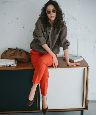 23区 【CanCam掲載】リネンレーヨンストレッチ テーパード パンツ キャロット系