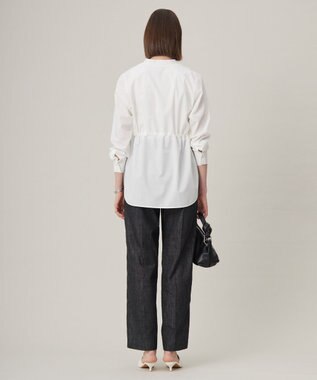 ICB 【洗える】 クリーンブロード バンドカラーシャツ オフホワイト系