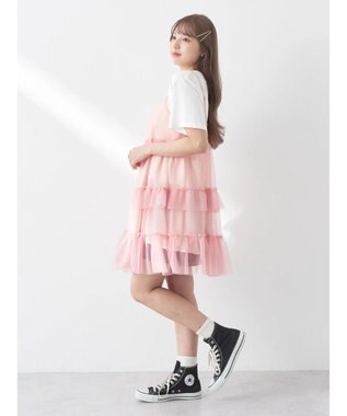 earth music&ecology チュールミニキャミワンピース Pink