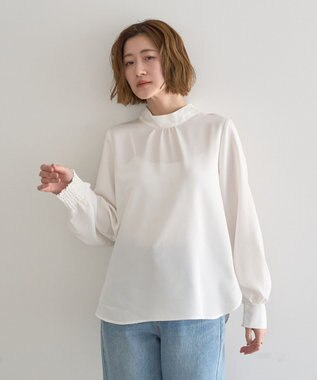 YECCA VECCA 【2点SET】ブラウスセットプリーツMIXジャンスカ Mocha