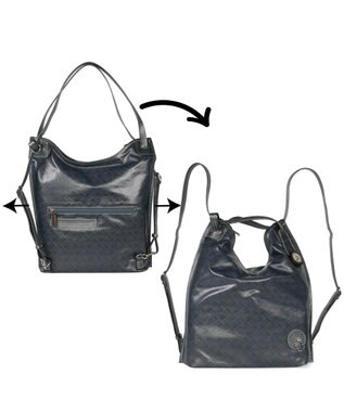 PELLE BORSA 3Way リュック/クロスボディ/ショルダー ミディバッグ Alive アライブ 4319 ネイビー