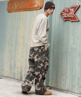 WEGO 【ユニセックス着用ITEM/SMLサイズ展開】イージーワイドカーゴパンツ 柄1