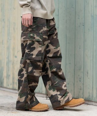 WEGO 【ユニセックス着用ITEM/SMLサイズ展開】イージーワイドカーゴパンツ 柄1