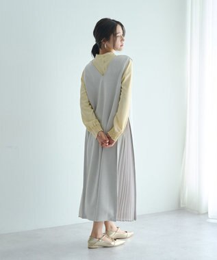 YECCA VECCA 【2点SET】ブラウスセットプリーツMIXジャンスカ Mocha