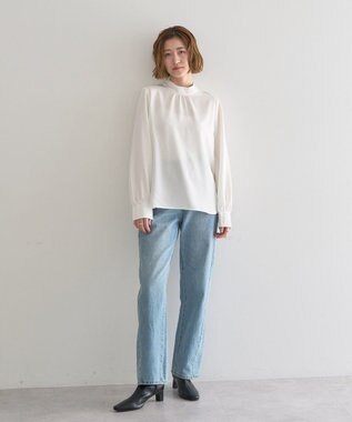 YECCA VECCA 【2点SET】ブラウスセットプリーツMIXジャンスカ Mocha