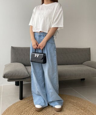 WEGO ロゴレースドロストショートT ホワイト