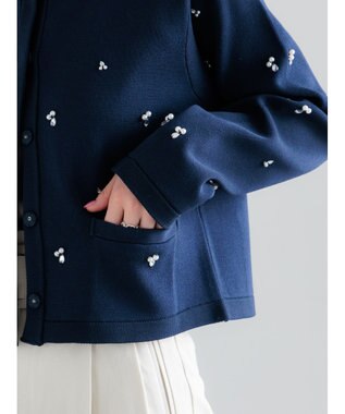 Te chichi パールビジューニットライトジャケット《2026 spring catalog item》 ネイビー