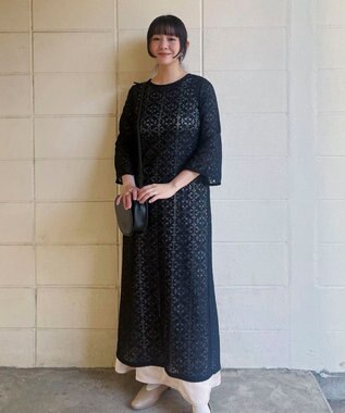 Green Parks AnriettMusee レースロングワンピース Black