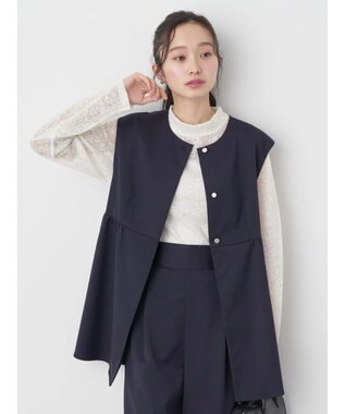 earth music&ecology ペプラムジレ Navy