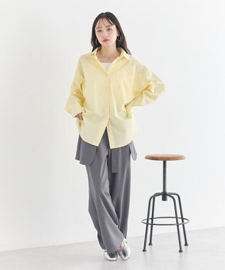 earth music&ecology バックツイストオーバーシャツ Light Yellow