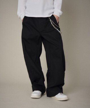 WEGO 【ユニセックス着用ITEM】ステッチカラーチノパンツ ブラック