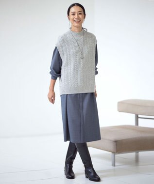 J.PRESS LADIES 【洗える】T/W/R ウォッシャブル ワンピース ネイビー系