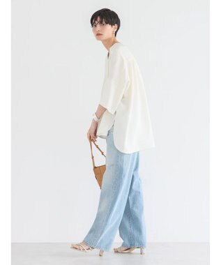 AMERICAN HOLIC 接触冷感スキッパーバックギャザーブラウス Ivory