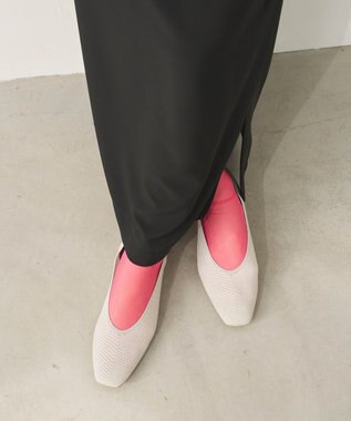 steppi シースルー スクエア パンプス オフホワイト
