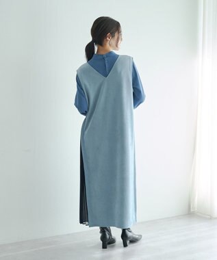 YECCA VECCA 【2点SET】ブラウスセットプリーツMIXジャンスカ Mocha