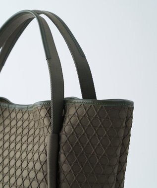 MIYABIYA LAQUOH【撥水加工】篭目柄エンボスボンディングトートL モスグリーン