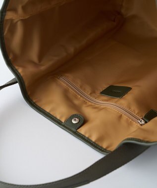 MIYABIYA LAQUOH【撥水加工】篭目柄エンボスボンディングトートL モスグリーン