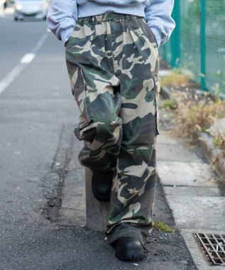 WEGO 【ユニセックス着用ITEM/SMLサイズ展開】イージーワイドカーゴパンツ 柄1